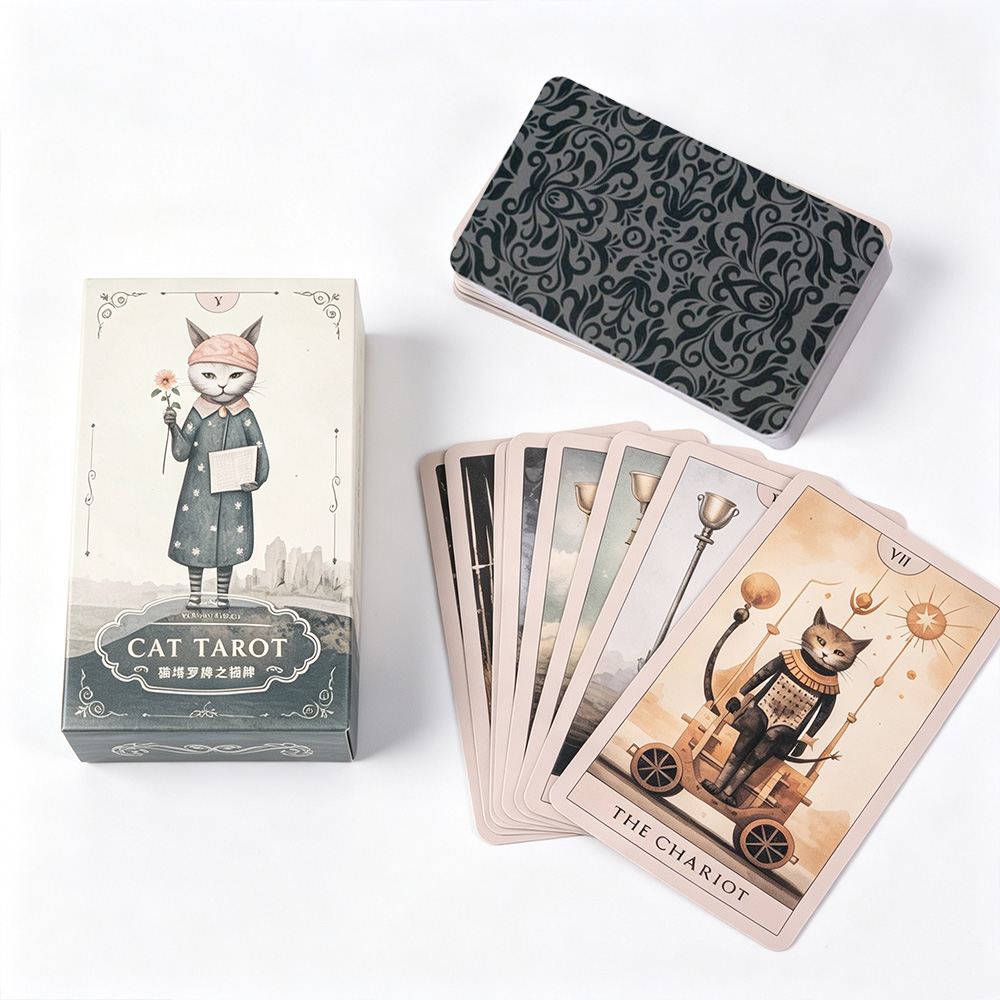 Vintage Collectible Board Games - Cat Tarot Deck 78 Cards Vintage
