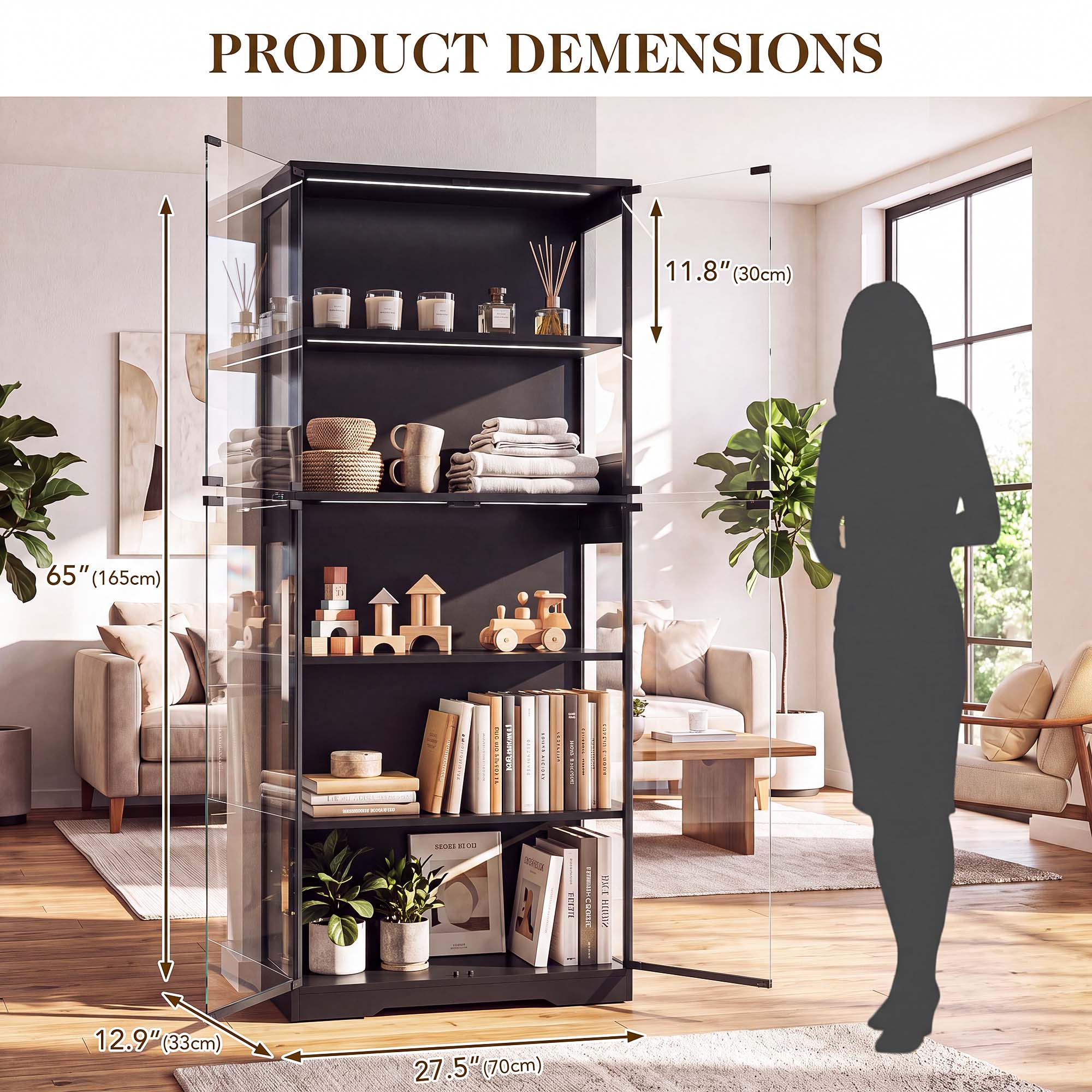 TCGBKAF 5‑Tier Display Cabinet - Collectible & Vintage Dolls For Christmas review and price