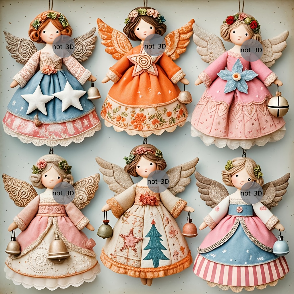 6/12Pcs 2D Flat Wooden Angel O - Vintage Collectible Dolls review and price