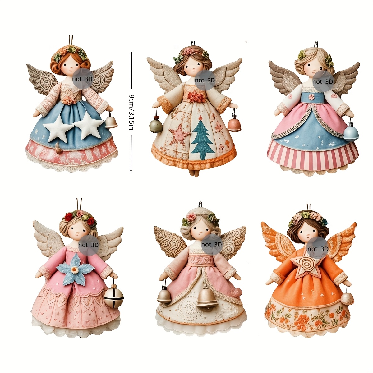 6/12Pcs 2D Flat Wooden Angel O - Vintage Collectible Dolls review and price
