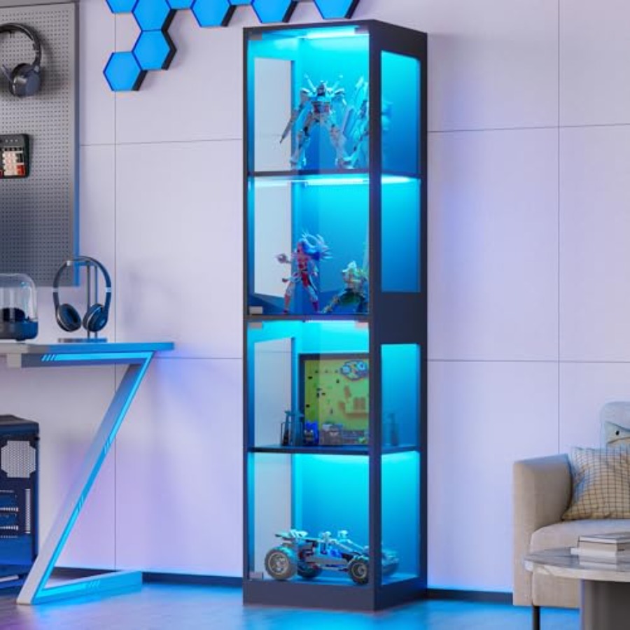 Glass display cabinet with LED - Collectible & Vintage Dolls For Christmas review and price