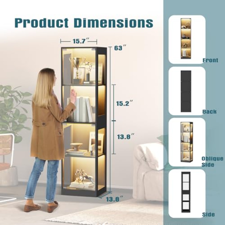 Glass display cabinet with LED - Collectible & Vintage Dolls For Christmas review and price