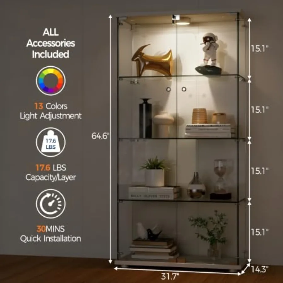 Tempered Glass Display Cabinet - Collectible & Vintage Dolls For Christmas review and price